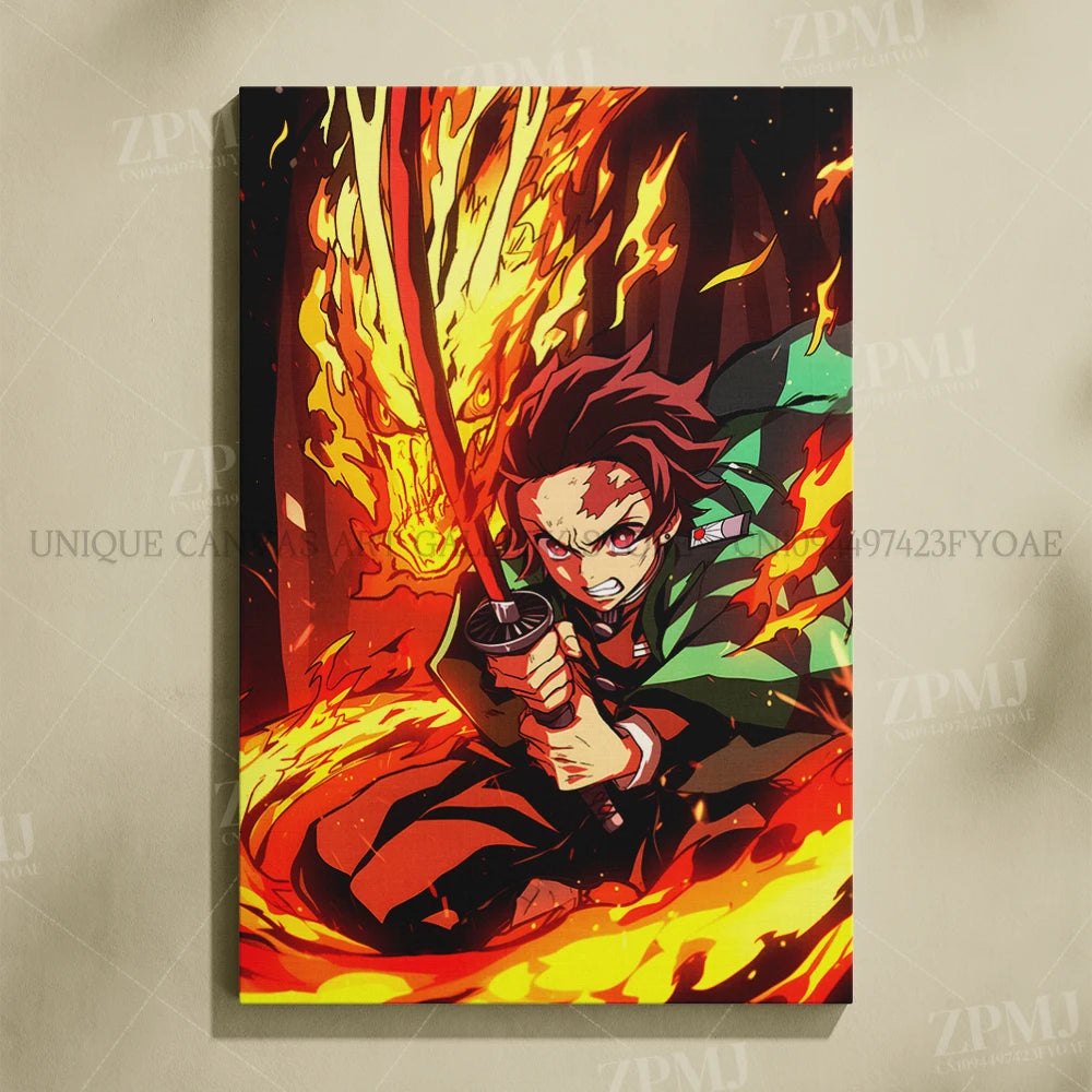 Anime Demon Slayer: Kimetsu No Yaiba Home Decor Hd Prints Poster Pictures Wall Artwork No Framed Canvas Painting For Living Room