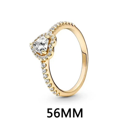 New 925 sterling silver heart-shaped earrings, rings, necklaces, pink red rainbow luxury set, sparkling charm jewelry,  gifts