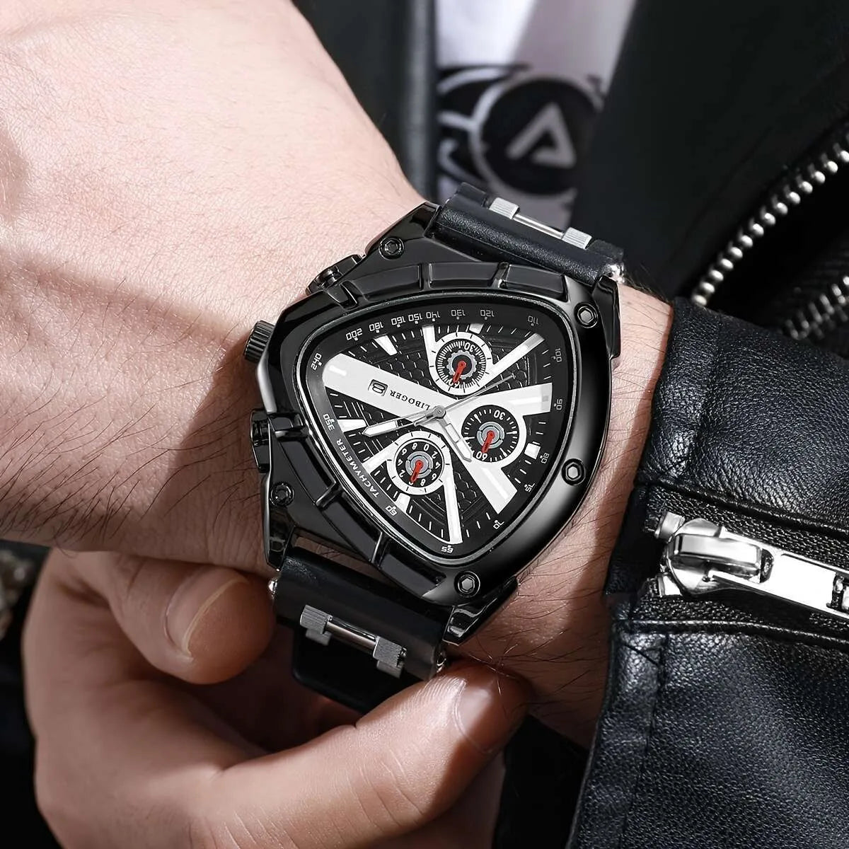 Unique Sports Men Watch High Quality Silicone Strap Auto Date Quartz Watches New Design Hot Sale Wristwatch Gifts For Him