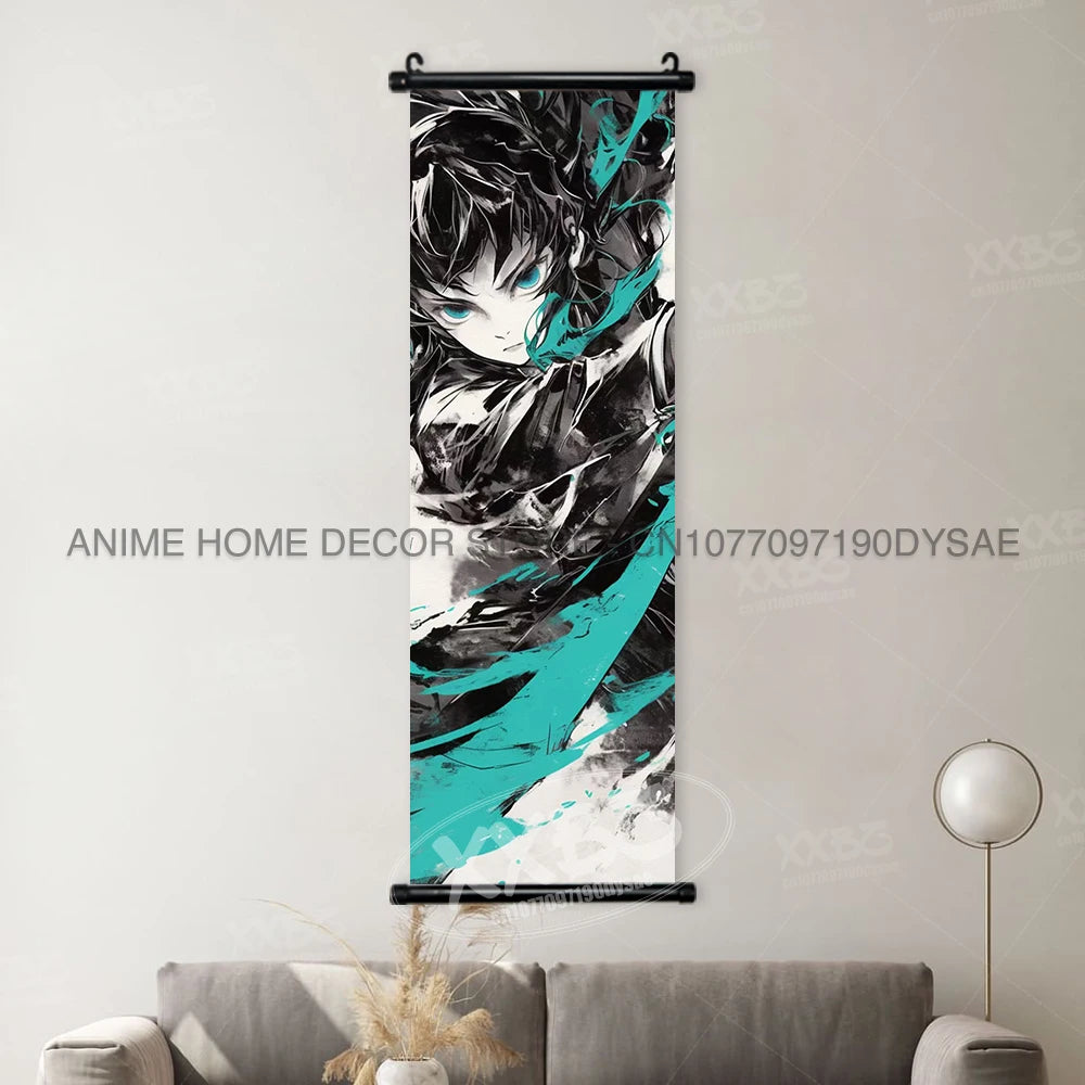 Demon Slayer Posters Kanroji Mitsuri Home Decor Kamado Nezuko Anime Hanging Paintings Wall Art Iguro Obanai Scrolls Pictures