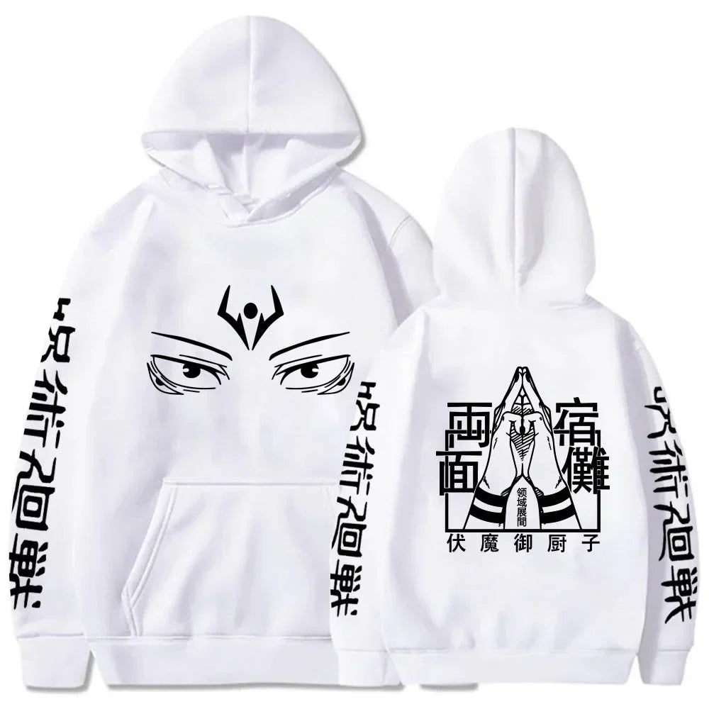Japanese Anime Print Sweatshirts Jujutsu Kaisen Hoodie Harajuku Autumn Winter Streetwear Clothe Yuji Itadori Plus Size Hoodie