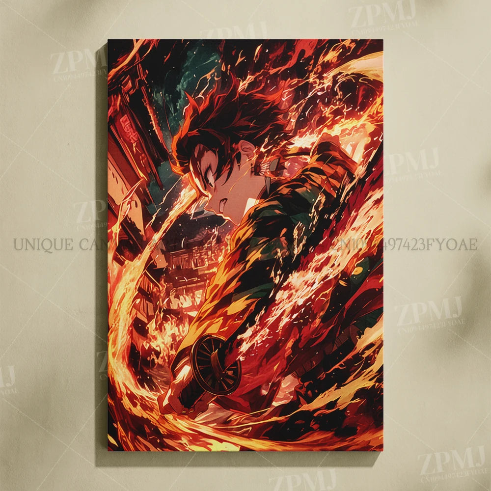 Anime Demon Slayer: Kimetsu No Yaiba Home Decor Hd Prints Poster Pictures Wall Artwork No Framed Canvas Painting For Living Room
