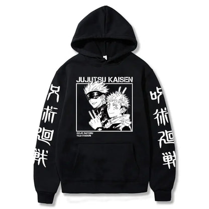 Japanese Anime Print Sweatshirts Jujutsu Kaisen Hoodie Harajuku Autumn Winter Streetwear Clothe Yuji Itadori Plus Size Hoodie
