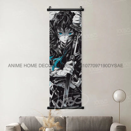 Demon Slayer Posters Kanroji Mitsuri Home Decor Kamado Nezuko Anime Hanging Paintings Wall Art Iguro Obanai Scrolls Pictures