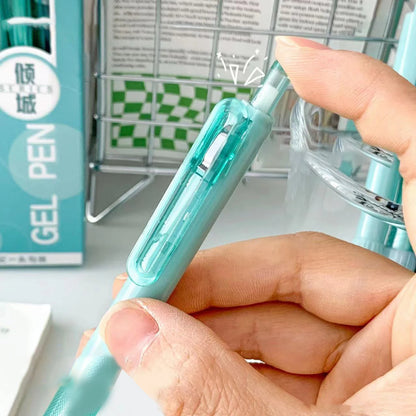 7pcs Boxed Press Students Exam Opening School Gift Gel Pen 0.5mm Black