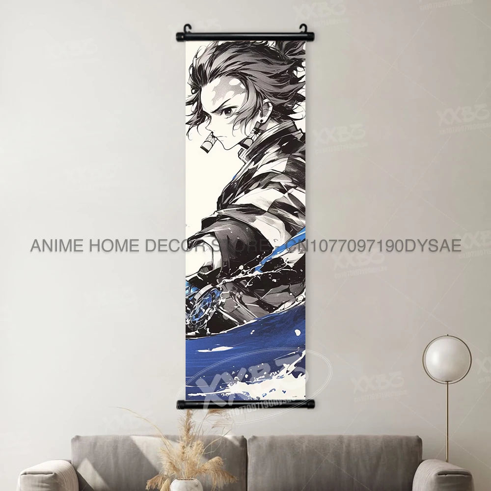 Demon Slayer Posters Kanroji Mitsuri Home Decor Kamado Nezuko Anime Hanging Paintings Wall Art Iguro Obanai Scrolls Pictures