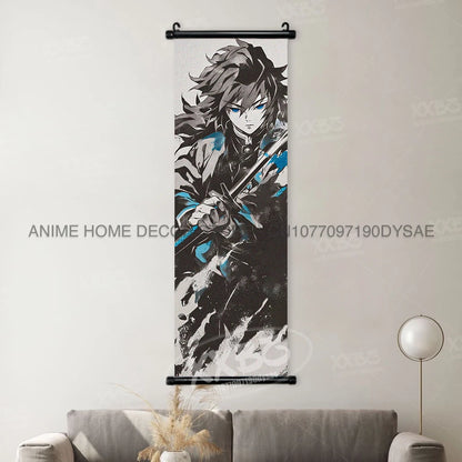 Demon Slayer Posters Kanroji Mitsuri Home Decor Kamado Nezuko Anime Hanging Paintings Wall Art Iguro Obanai Scrolls Pictures