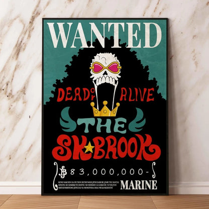 Classic Anime One Piece Luffy Wanted Bounty Posters Prints Cartoon Character Images Not Fading Wall Art Living Room Decorative