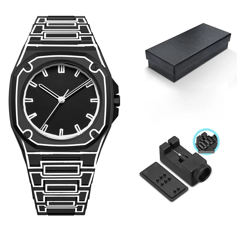 Made in china new high-end watches men's trend graffiti art quartz watches plastic watch strap