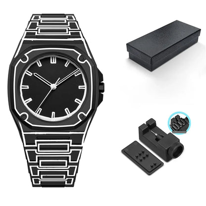 Made in china new high-end watches men's trend graffiti art quartz watches plastic watch strap