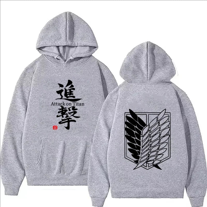 Attack on Titan Anime Print Hoodie Men Clothes Fall Winter Fashion Harajuku Casual Women Long Sleeve Tops Fleece Sweatshirts