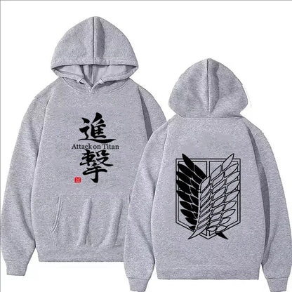 Attack on Titan Anime Print Hoodie Men Clothes Fall Winter Fashion Harajuku Casual Women Long Sleeve Tops Fleece Sweatshirts