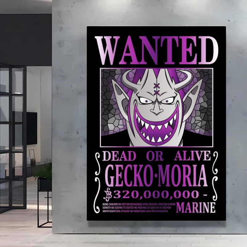 Classic Anime One Piece Luffy Wanted Bounty Posters Prints Cartoon Character Images Not Fading Wall Art Living Room Decorative