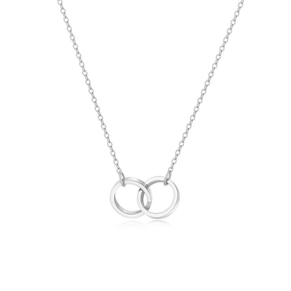 Classic stainless steel hollow double ring carve necklace for women fashion charm friendship  Chain type Jewelry gift