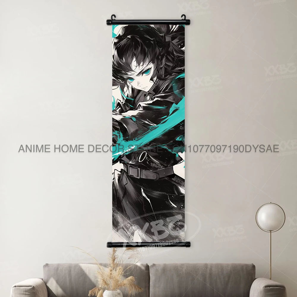 Demon Slayer Posters Kanroji Mitsuri Home Decor Kamado Nezuko Anime Hanging Paintings Wall Art Iguro Obanai Scrolls Pictures