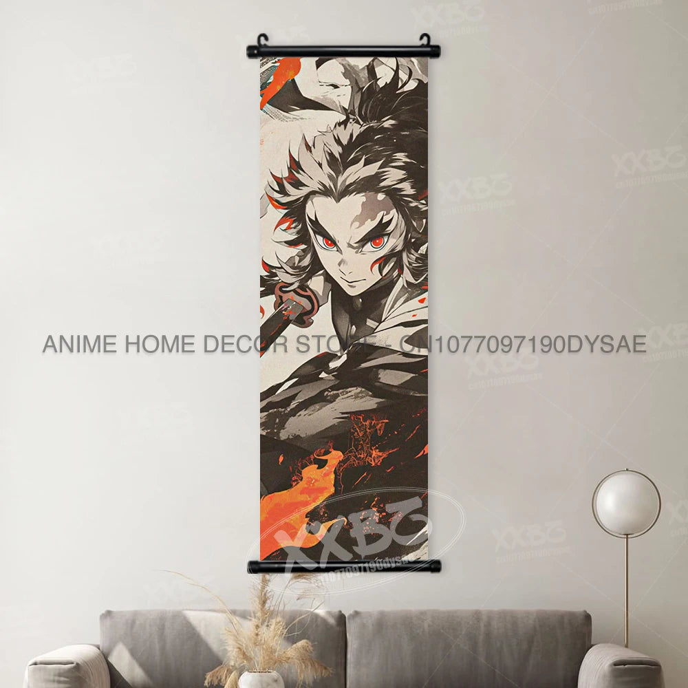 Demon Slayer Posters Kanroji Mitsuri Home Decor Kamado Nezuko Anime Hanging Paintings Wall Art Iguro Obanai Scrolls Pictures