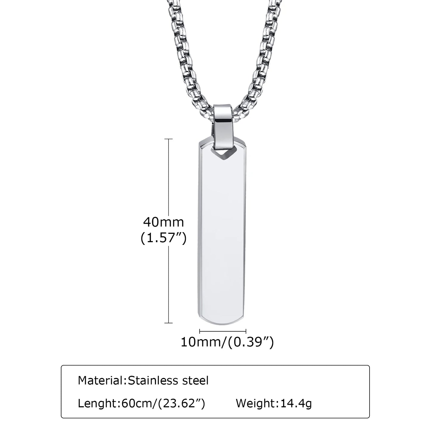 Initials Vertical Bar Necklace for Men,Stainless Steel  A-Z 26 Letters Charm Geometric Pendant Collars,Stylish Jewelry Gift