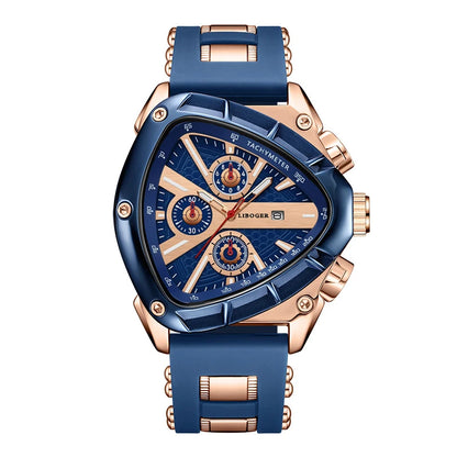 Unique Sports Men Watch High Quality Silicone Strap Auto Date Quartz Watches New Design Hot Sale Wristwatch Gifts For Him