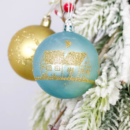 44pcs Christmas Ball Ornaments Painted Irregular 3-6cm Electroplated Plastic Ball Christmas Tree Decoration