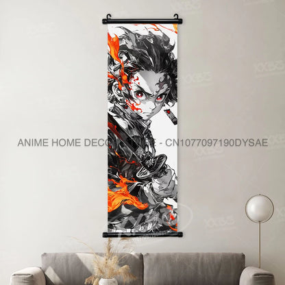 Demon Slayer Posters Kanroji Mitsuri Home Decor Kamado Nezuko Anime Hanging Paintings Wall Art Iguro Obanai Scrolls Pictures