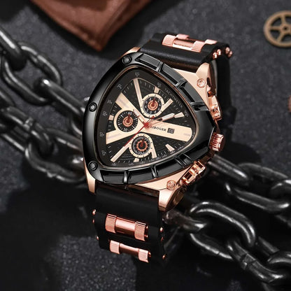 Unique Sports Men Watch High Quality Silicone Strap Auto Date Quartz Watches New Design Hot Sale Wristwatch Gifts For Him