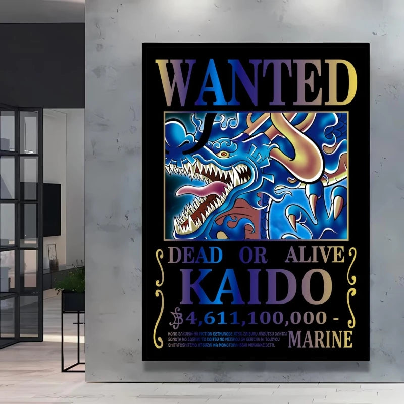 Classic Anime One Piece Luffy Wanted Bounty Posters Prints Cartoon Character Images Not Fading Wall Art Living Room Decorative