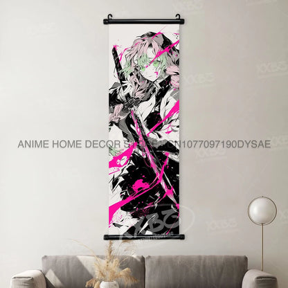 Demon Slayer Posters Kanroji Mitsuri Home Decor Kamado Nezuko Anime Hanging Paintings Wall Art Iguro Obanai Scrolls Pictures