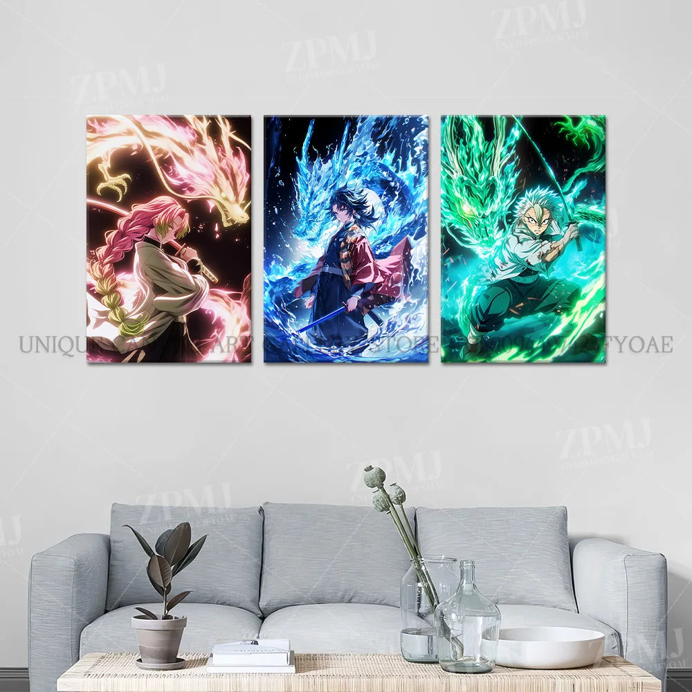 Anime Demon Slayer: Kimetsu No Yaiba Home Decor Hd Prints Poster Pictures Wall Artwork No Framed Canvas Painting For Living Room