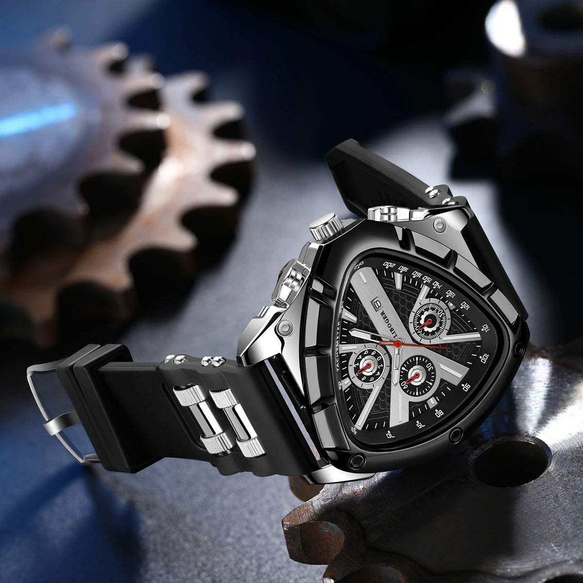 Unique Sports Men Watch High Quality Silicone Strap Auto Date Quartz Watches New Design Hot Sale Wristwatch Gifts For Him