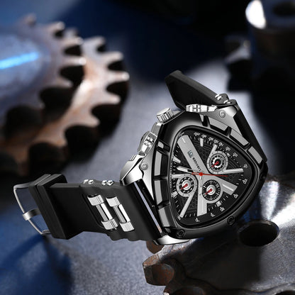 Unique Sports Men Watch High Quality Silicone Strap Auto Date Quartz Watches New Design Hot Sale Wristwatch Gifts For Him