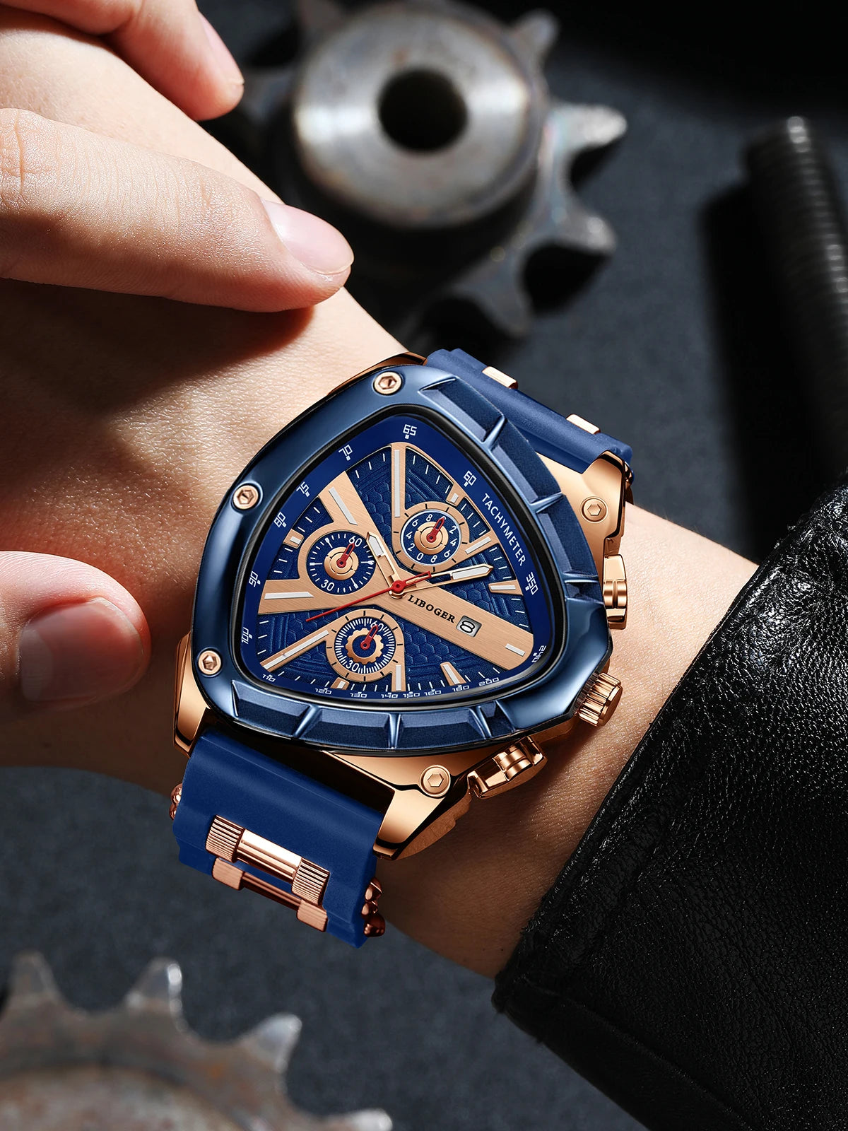 Unique Sports Men Watch High Quality Silicone Strap Auto Date Quartz Watches New Design Hot Sale Wristwatch Gifts For Him