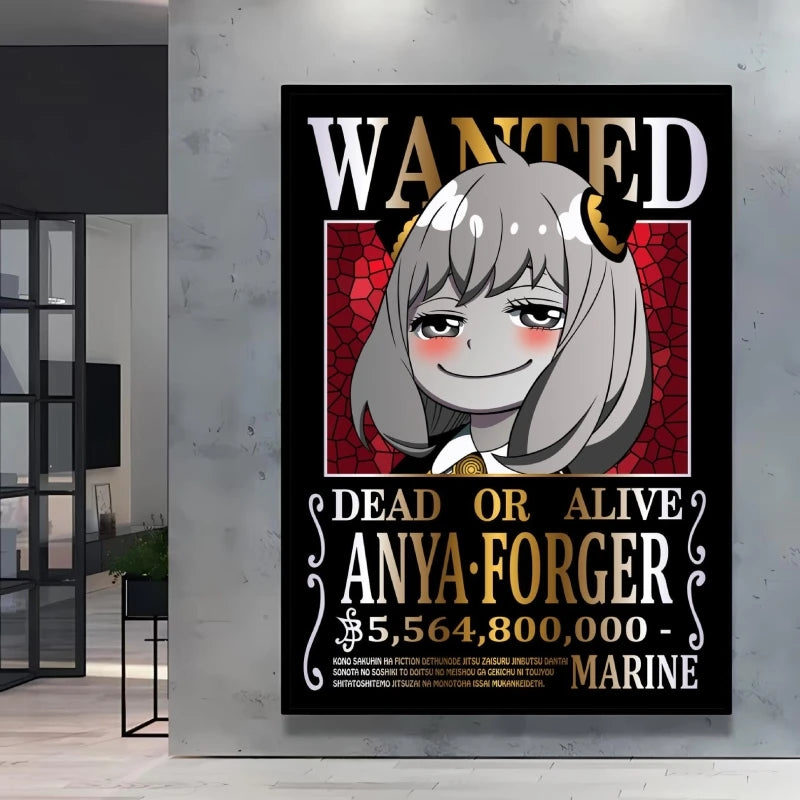 Classic Anime One Piece Luffy Wanted Bounty Posters Prints Cartoon Character Images Not Fading Wall Art Living Room Decorative