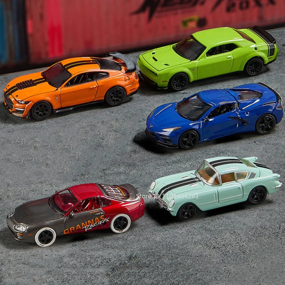 1:64 Scale JDM Corvette GT500 Firebird Daytona Stardust Alloy Diecast Models Toys Series Miniature Cars for Children's Toy Gifts