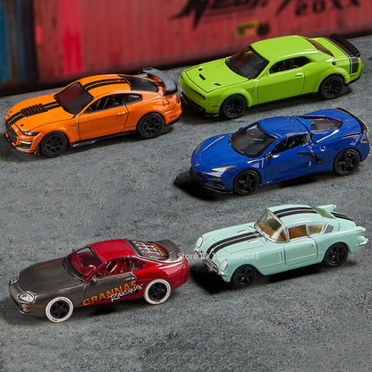 1:64 Scale JDM Corvette GT500 Firebird Daytona Stardust Alloy Diecast Models Toys Series Miniature Cars for Children's Toy Gifts