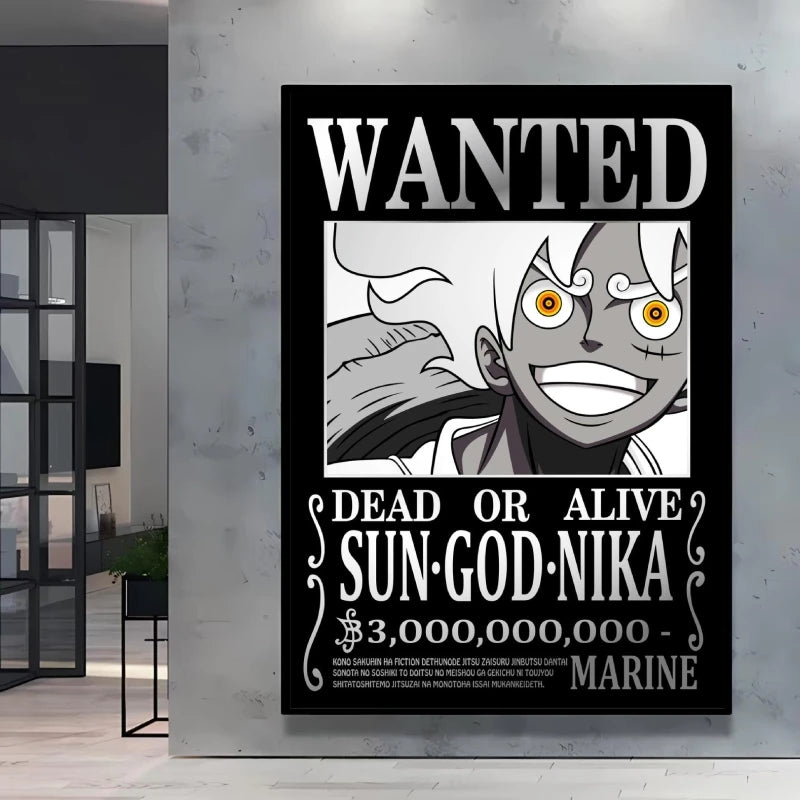 Classic Anime One Piece Luffy Wanted Bounty Posters Prints Cartoon Character Images Not Fading Wall Art Living Room Decorative