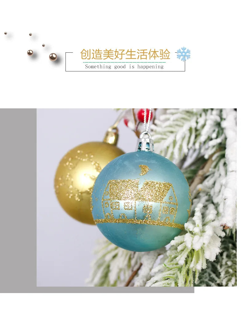 44pcs Christmas Ball Ornaments Painted Irregular 3-6cm Electroplated Plastic Ball Christmas Tree Decoration