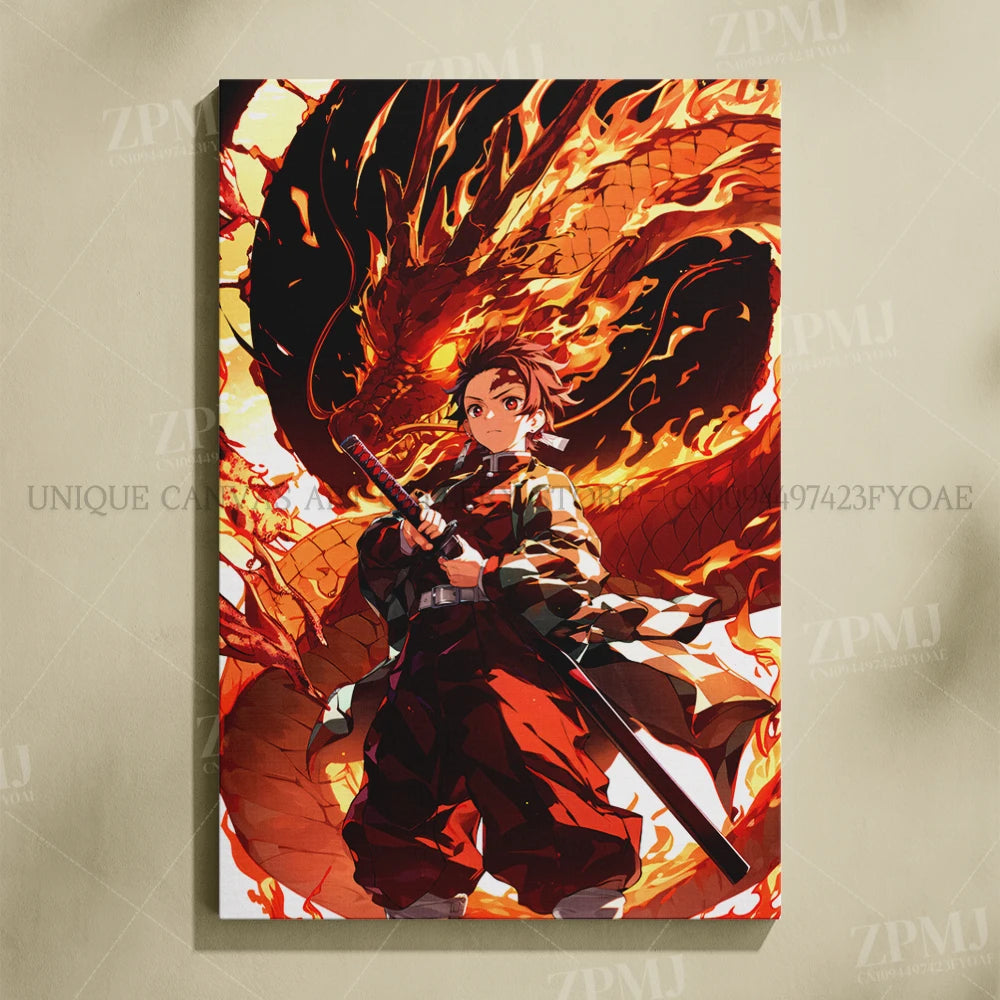 Anime Demon Slayer: Kimetsu No Yaiba Home Decor Hd Prints Poster Pictures Wall Artwork No Framed Canvas Painting For Living Room