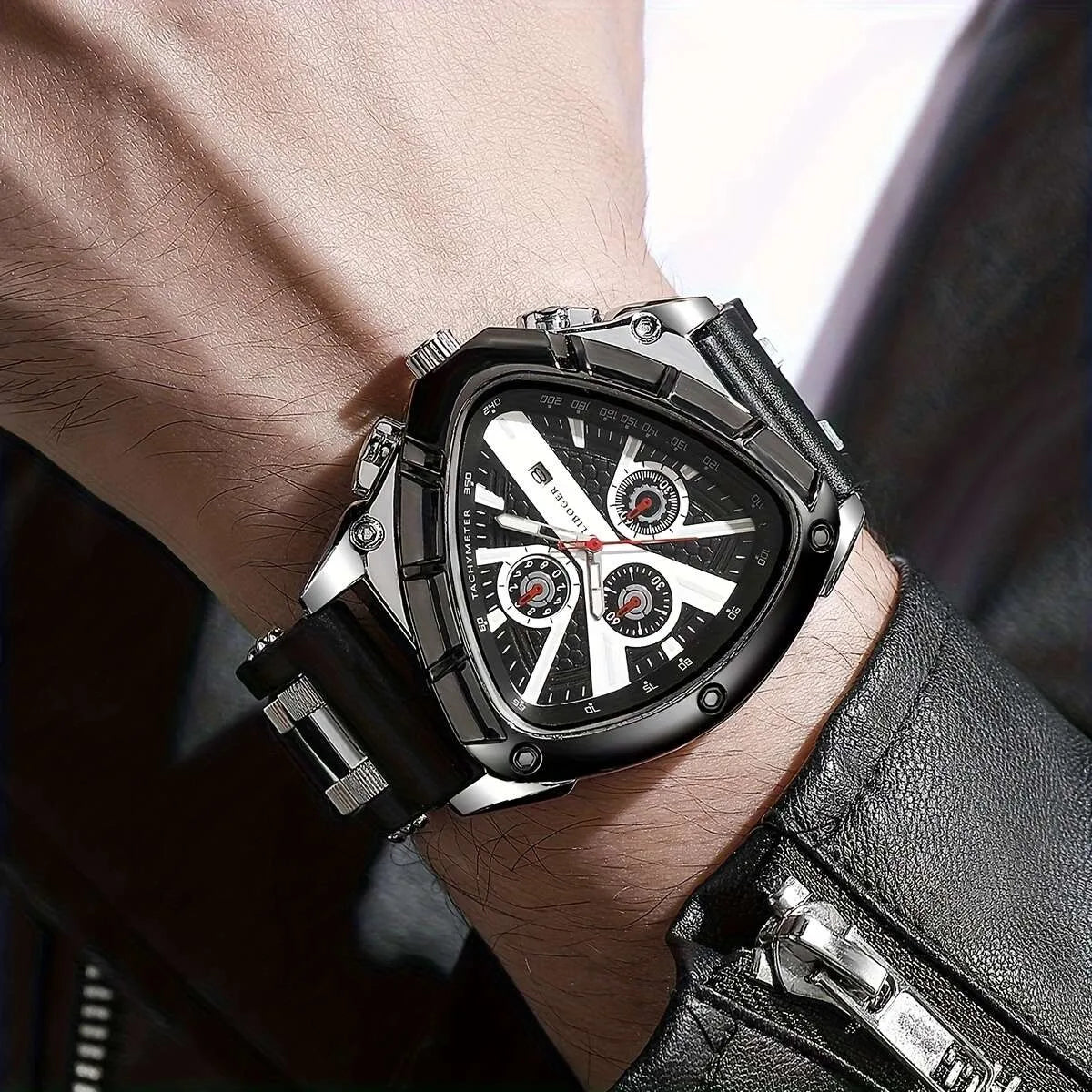 Unique Sports Men Watch High Quality Silicone Strap Auto Date Quartz Watches New Design Hot Sale Wristwatch Gifts For Him