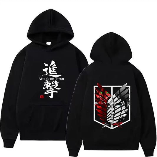 Attack on Titan Anime Print Hoodie Men Clothes Fall Winter Fashion Harajuku Casual Women Long Sleeve Tops Fleece Sweatshirts