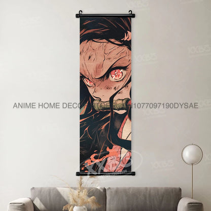 Demon Slayer Posters Kanroji Mitsuri Home Decor Kamado Nezuko Anime Hanging Paintings Wall Art Iguro Obanai Scrolls Pictures
