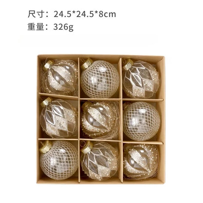 New Champagne Gold Christmas Ball Decorations Merry Christmas Tree Ornaments Exquisite Shaped Christmas Pendant Party Decor Ball