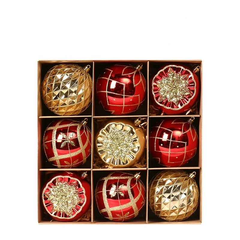 NewChampagne Gold Christmas Ball Decorations Christmas Tree Supplies Exquisite Shaped Christmas Pendant  Party decoration ball