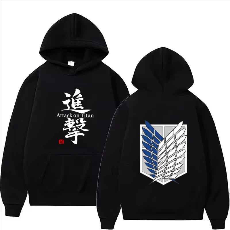 Attack on Titan Anime Print Hoodie Men Clothes Fall Winter Fashion Harajuku Casual Women Long Sleeve Tops Fleece Sweatshirts