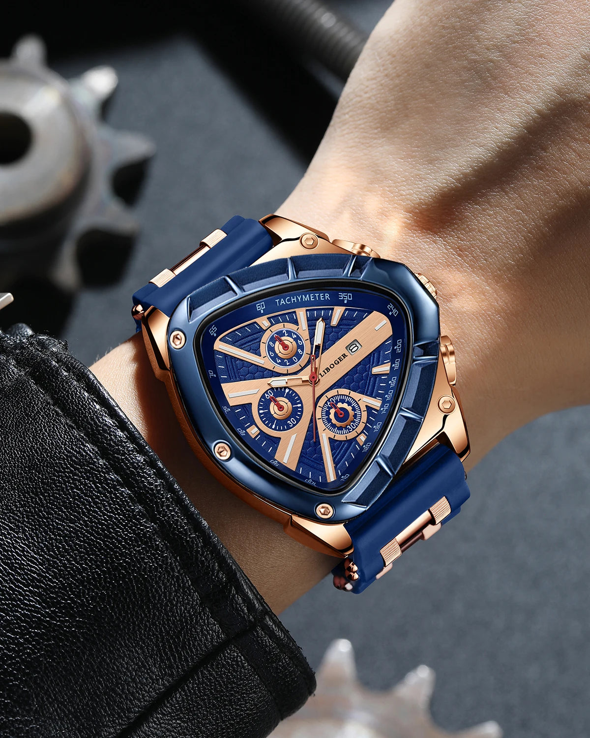 Unique Sports Men Watch High Quality Silicone Strap Auto Date Quartz Watches New Design Hot Sale Wristwatch Gifts For Him