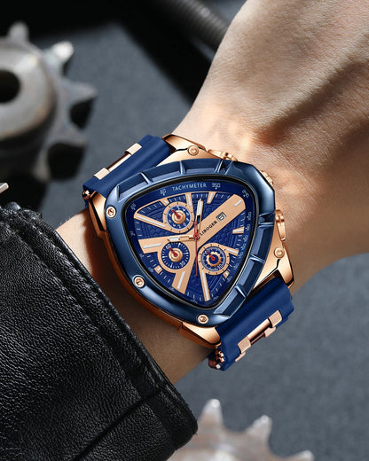 Unique Sports Men Watch High Quality Silicone Strap Auto Date Quartz Watches New Design Hot Sale Wristwatch Gifts For Him