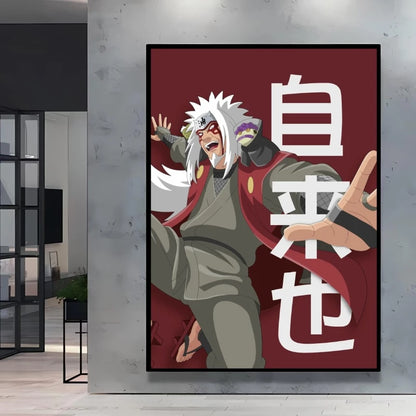 Canvas Posters Naruto Jiraiya Classic Anime Character High Quality Printing Not Fading Home Living Room Wall Decor Friend's Gift