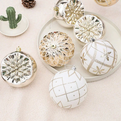 New Champagne Gold Christmas Ball Decorations Merry Christmas Tree Ornaments Exquisite Shaped Christmas Pendant Party Decor Ball