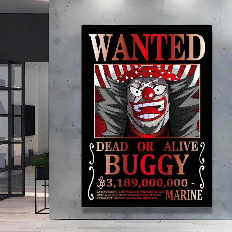 Classic Anime One Piece Luffy Wanted Bounty Posters Prints Cartoon Character Images Not Fading Wall Art Living Room Decorative