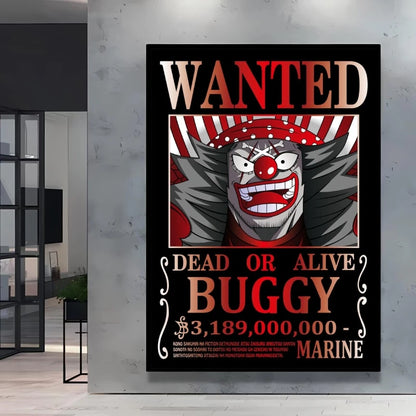 Classic Anime One Piece Luffy Wanted Bounty Posters Prints Cartoon Character Images Not Fading Wall Art Living Room Decorative