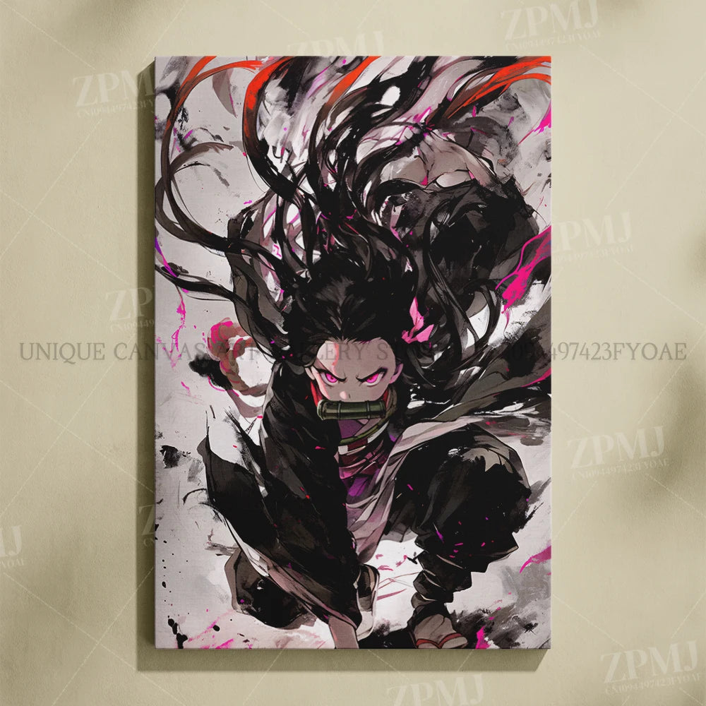 Anime Demon Slayer: Kimetsu No Yaiba Home Decor Hd Prints Poster Pictures Wall Artwork No Framed Canvas Painting For Living Room